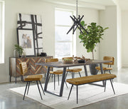 Misty Leather Upholstered Dining Bench Antique Camel - 110643