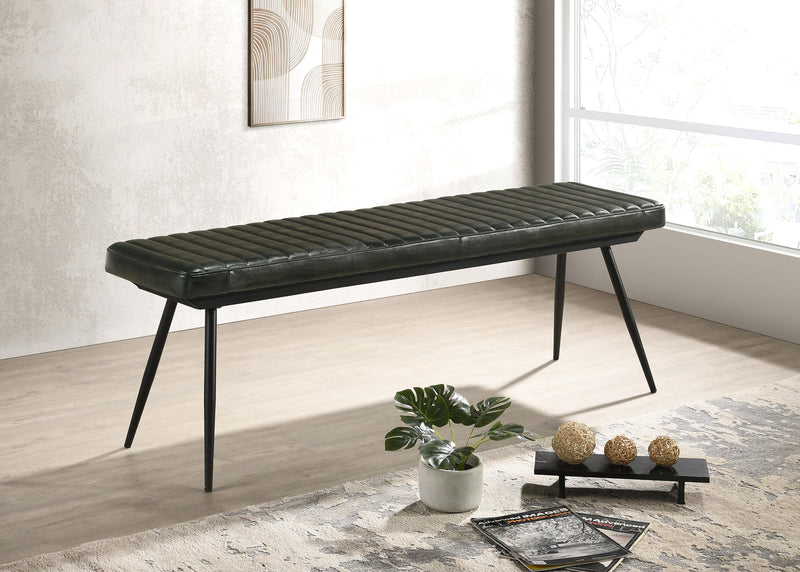 Misty Leather Upholstered Dining Bench Antique Espresso - 110653