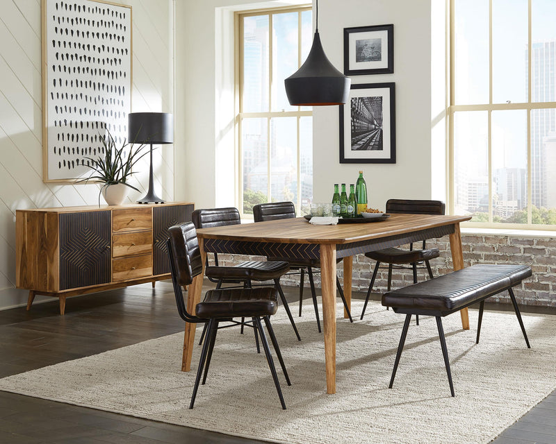 Misty Leather Upholstered Dining Bench Antique Espresso - 110653