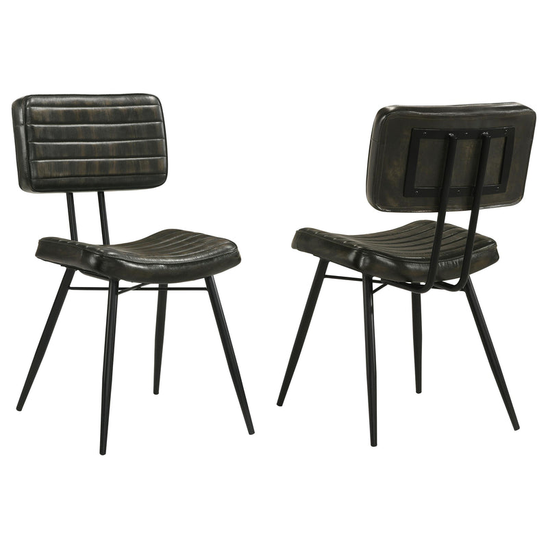Misty Leather Upholstered Dining Chair Espresso (Set of 2) - 110652