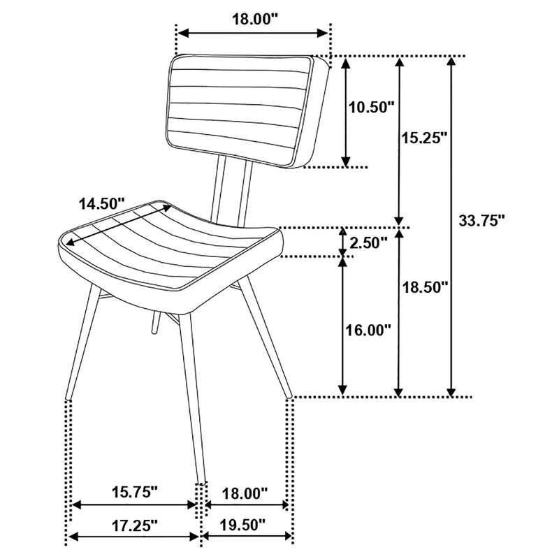Misty Leather Upholstered Dining Chair Espresso (Set of 2) - 110652