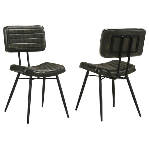 Misty Leather Upholstered Dining Chair Espresso (Set of 2) - 110652