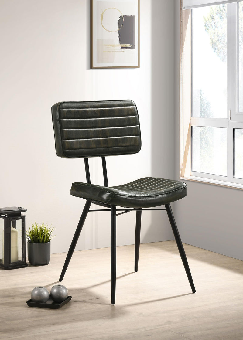 Misty Leather Upholstered Dining Chair Espresso (Set of 2) - 110652