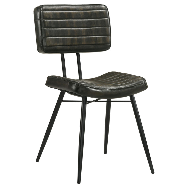 Misty Leather Upholstered Dining Chair Espresso (Set of 2) - 110652