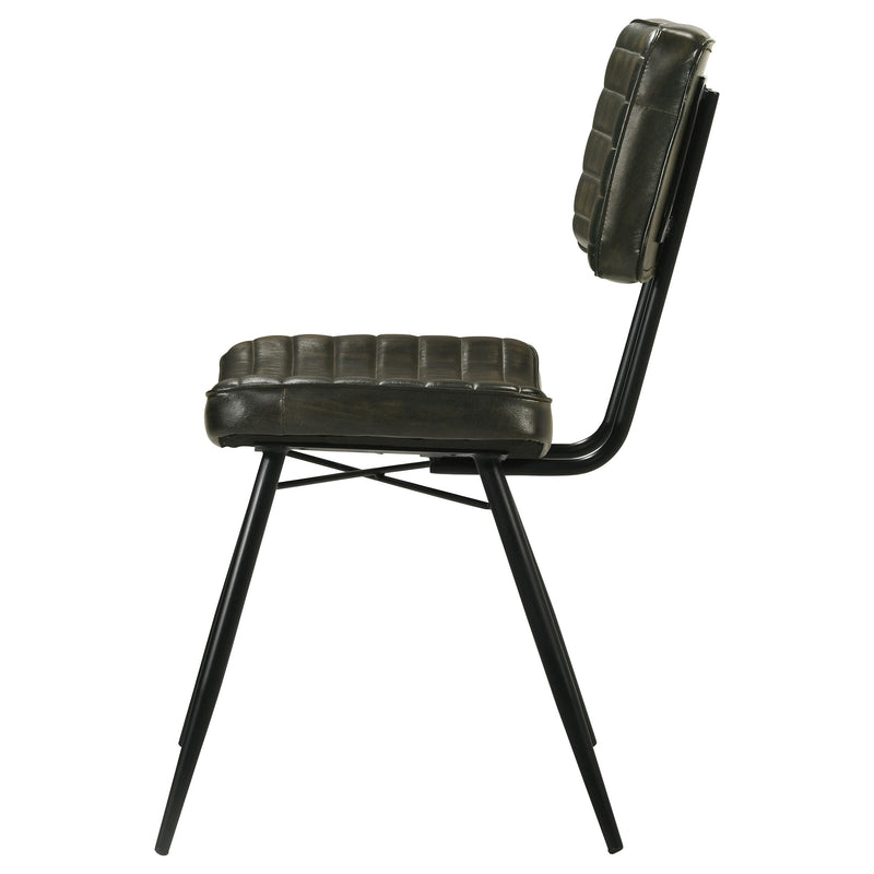 Misty Leather Upholstered Dining Chair Espresso (Set of 2) - 110652