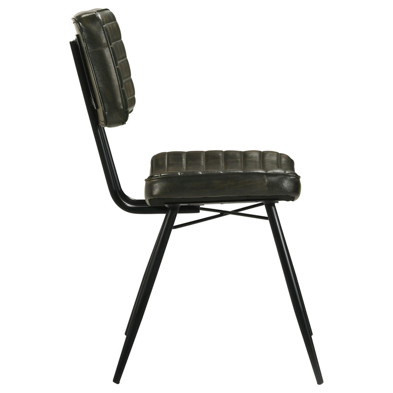 Misty Leather Upholstered Dining Chair Espresso (Set of 2) - 110652