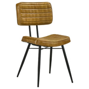 Misty Leather Upholstered Dining Side Chair Camel (Set of 2) - 110642