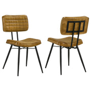 Misty Leather Upholstered Dining Side Chair Camel (Set of 2) - 110642