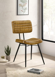 Misty Leather Upholstered Dining Side Chair Camel (Set of 2) - 110642