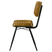 Misty Leather Upholstered Dining Side Chair Camel (Set of 2) - 110642