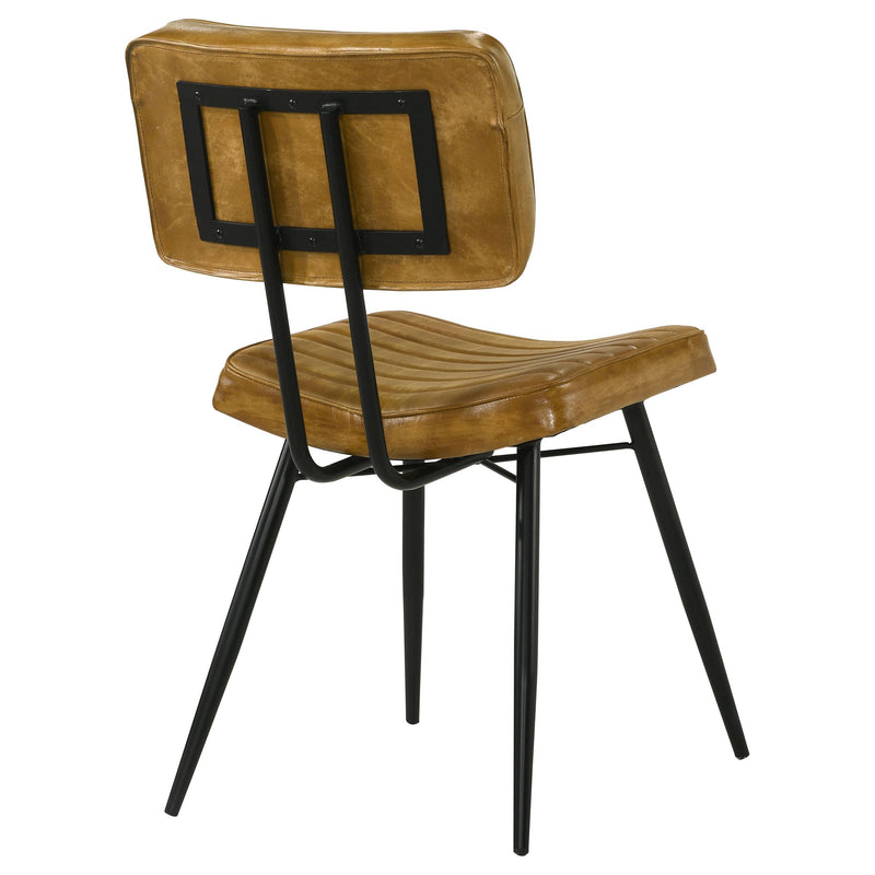 Misty Leather Upholstered Dining Side Chair Camel (Set of 2) - 110642