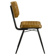 Misty Leather Upholstered Dining Side Chair Camel (Set of 2) - 110642