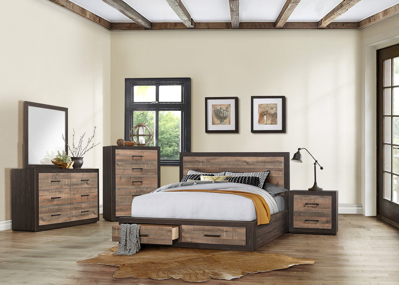 Miter Brown Storage Platform Bedroom Set - Gate FurnitureBedroom Set