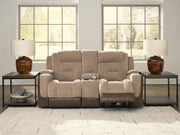 Mixed Motion Brownstone Power Reclining Loveseat with Console - PC8350418
