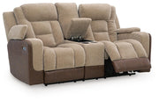 Mixed Motion Brownstone Power Reclining Loveseat with Console - PC8350418