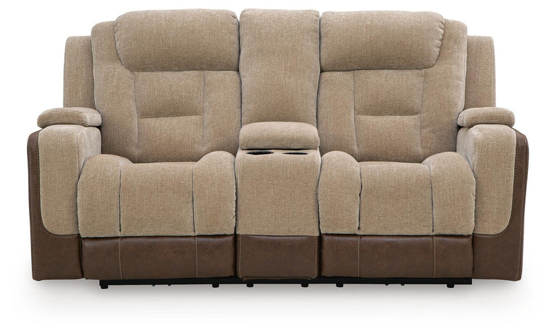 Mixed Motion Brownstone Power Reclining Loveseat with Console - PC8350418