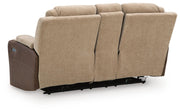 Mixed Motion Brownstone Power Reclining Loveseat with Console - PC8350418