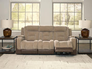 Mixed Motion Brownstone Power Reclining Sofa - PC8350415