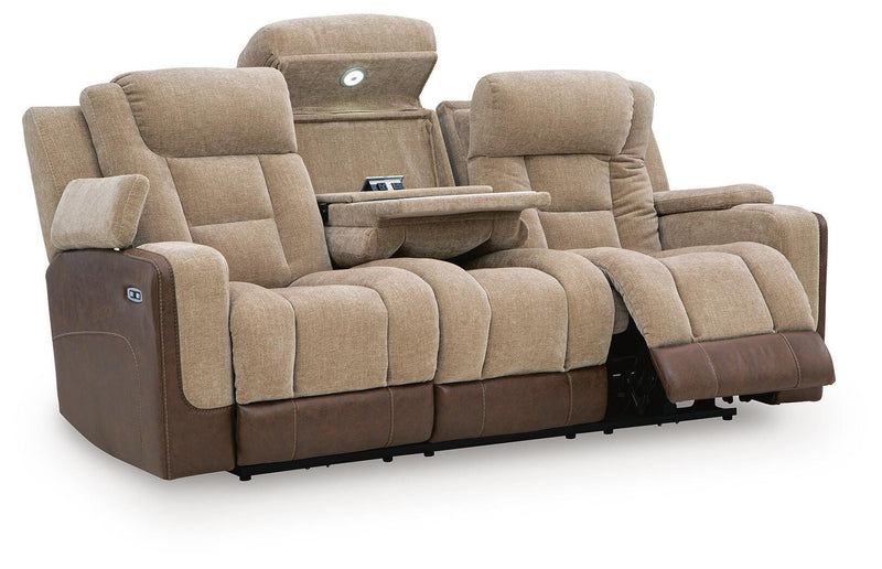 Mixed Motion Brownstone Power Reclining Sofa - PC8350415