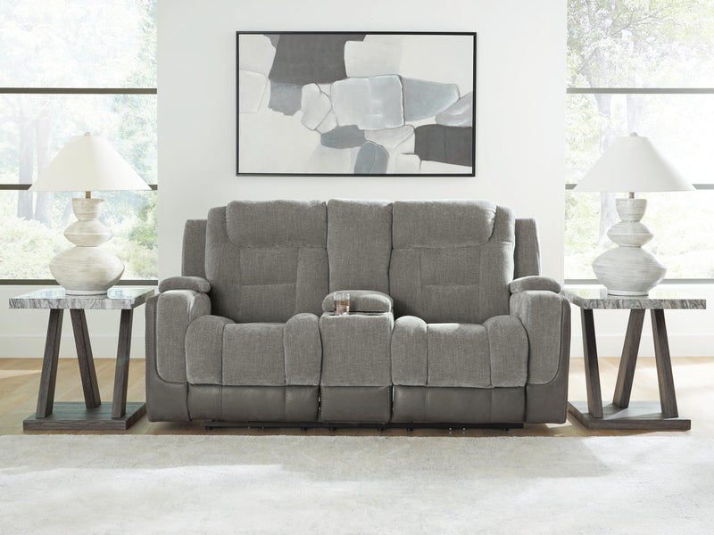 Mixed Motion Shadow Power Reclining Loveseat with Console - PC8350518