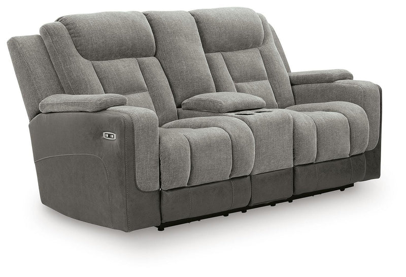 Mixed Motion Shadow Power Reclining Loveseat with Console - PC8350518