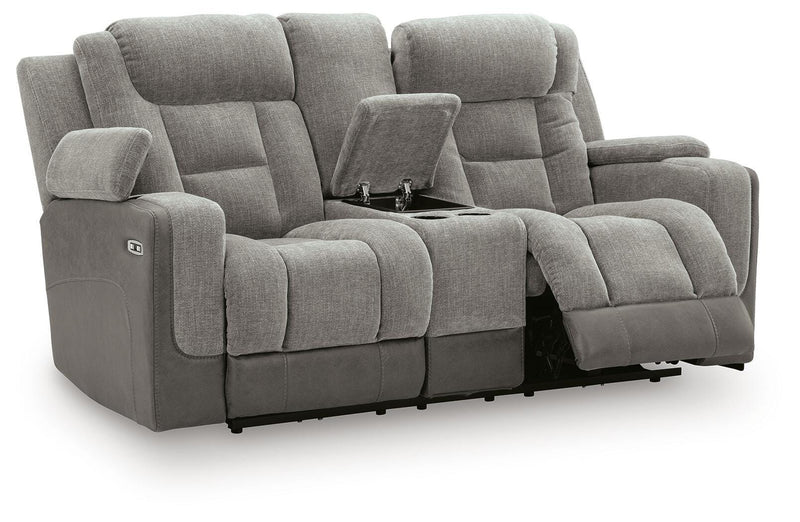 Mixed Motion Shadow Power Reclining Loveseat with Console - PC8350518