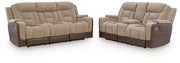 Mixed Motion Sofa and Loveseat in Brownstone - PKG026540