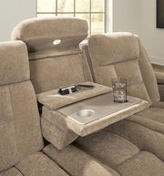 Mixed Motion Sofa and Loveseat in Brownstone - PKG026540
