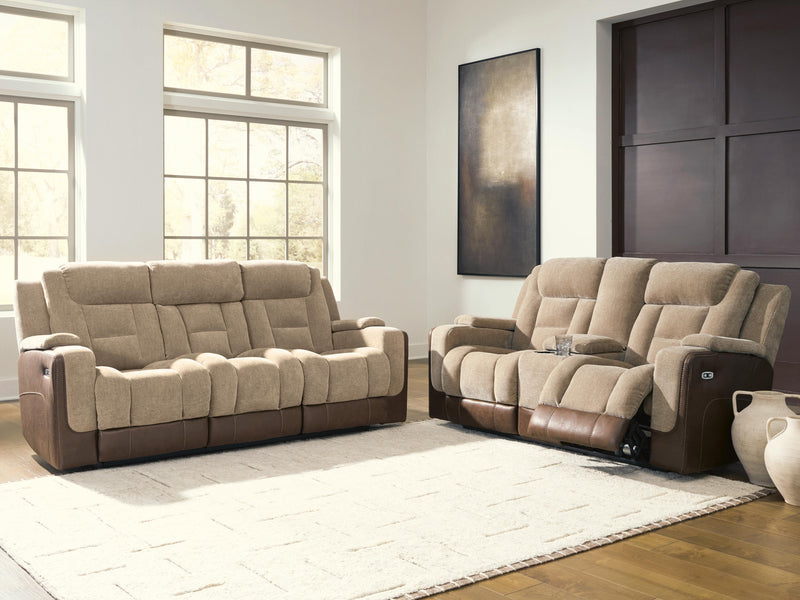 Mixed Motion Sofa and Loveseat in Brownstone - PKG026540
