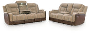 Mixed Motion Sofa and Loveseat in Brownstone - PKG026540