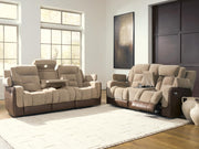 Mixed Motion Sofa and Loveseat in Brownstone - PKG026540