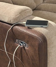 Mixed Motion Sofa and Loveseat in Brownstone - PKG026540