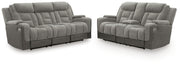 Mixed Motion Sofa and Loveseat in Shadow - PKG026541