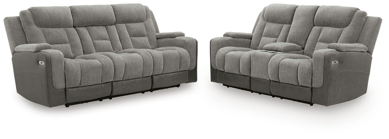 Mixed Motion Sofa and Loveseat in Shadow - PKG026541