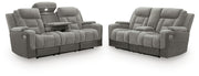 Mixed Motion Sofa and Loveseat in Shadow - PKG026541