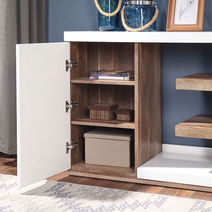Moa White/Natural Tone Sofa Table - FOA4495S