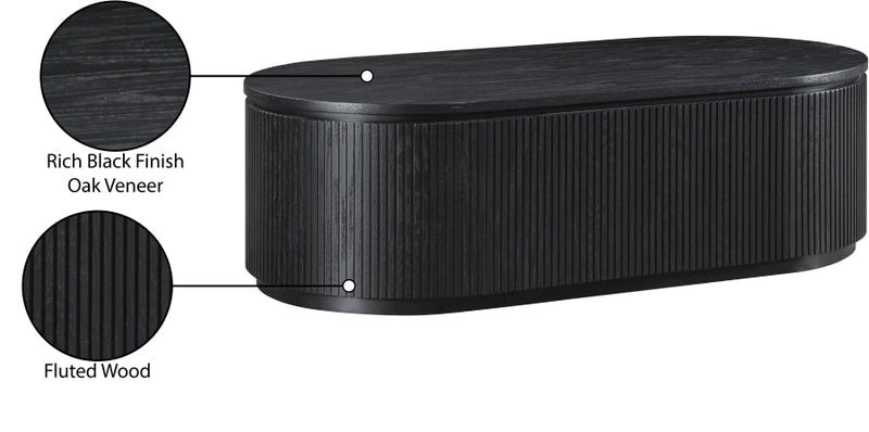 Moana Solid Wood Storage Coffee Table in Black - 99085Black-CT