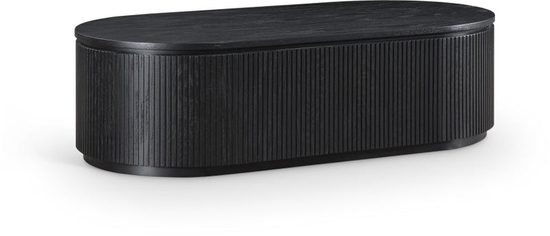 Moana Solid Wood Storage Coffee Table in Black - 99085Black-CT