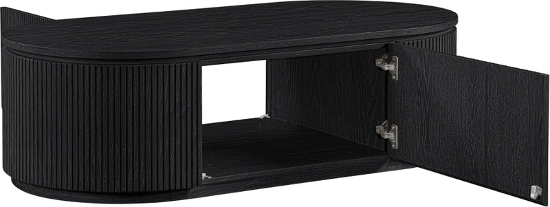 Moana Solid Wood Storage Coffee Table in Black - 99085Black-CT