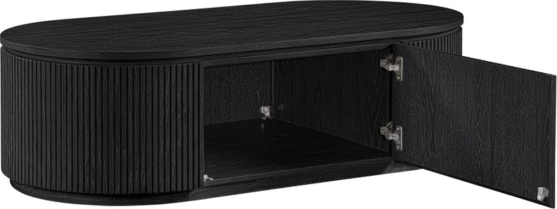 Moana Solid Wood Storage Coffee Table in Black - 99085Black-CT