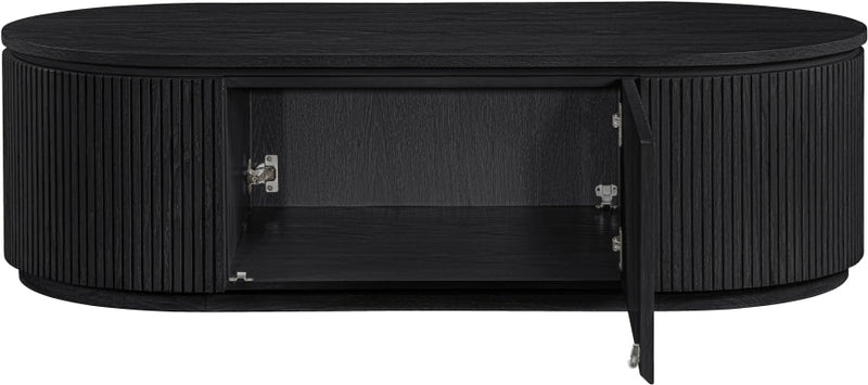 Moana Solid Wood Storage Coffee Table in Black - 99085Black-CT