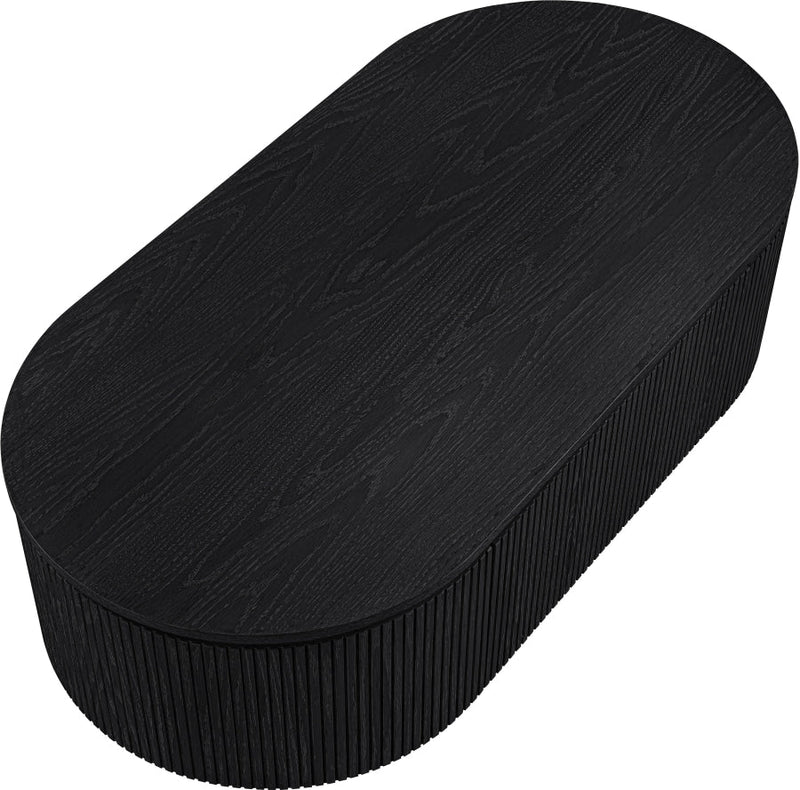 Moana Solid Wood Storage Coffee Table in Black - 99085Black-CT