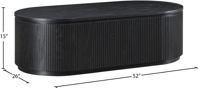 Moana Solid Wood Storage Coffee Table in Black - 99085Black-CT