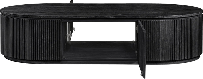 Moana Solid Wood Storage Coffee Table in Black - 99086Black-CT