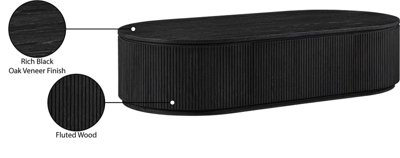 Moana Solid Wood Storage Coffee Table in Black - 99086Black-CT