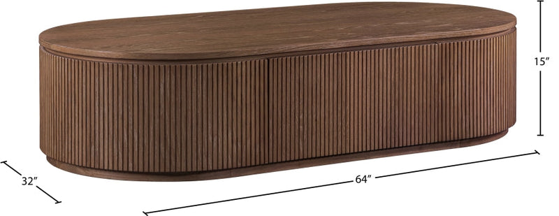 Moana Solid Wood Storage Coffee Table in Brown - 99086Brown-CT
