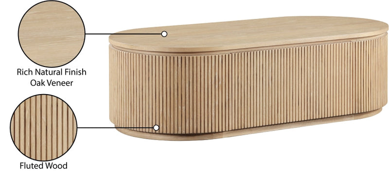 Moana Solid Wood Storage Coffee Table in Natural - 99085Oak-CT