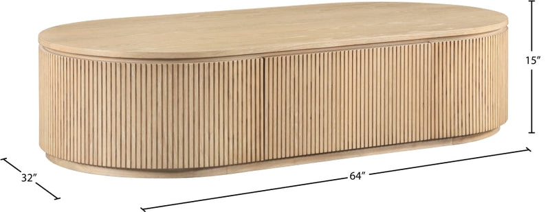 Moana Solid Wood Storage Coffee Table in Natural - 99086Oak-CT