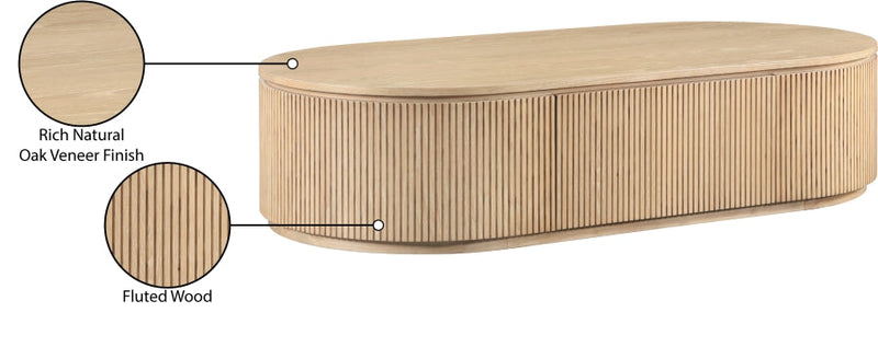 Moana Solid Wood Storage Coffee Table in Natural - 99086Oak-CT
