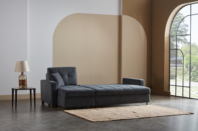 Mocca Sectional (Dupont Anthracite) 3 Pieces - Gate FurnitureSleeper Sectional